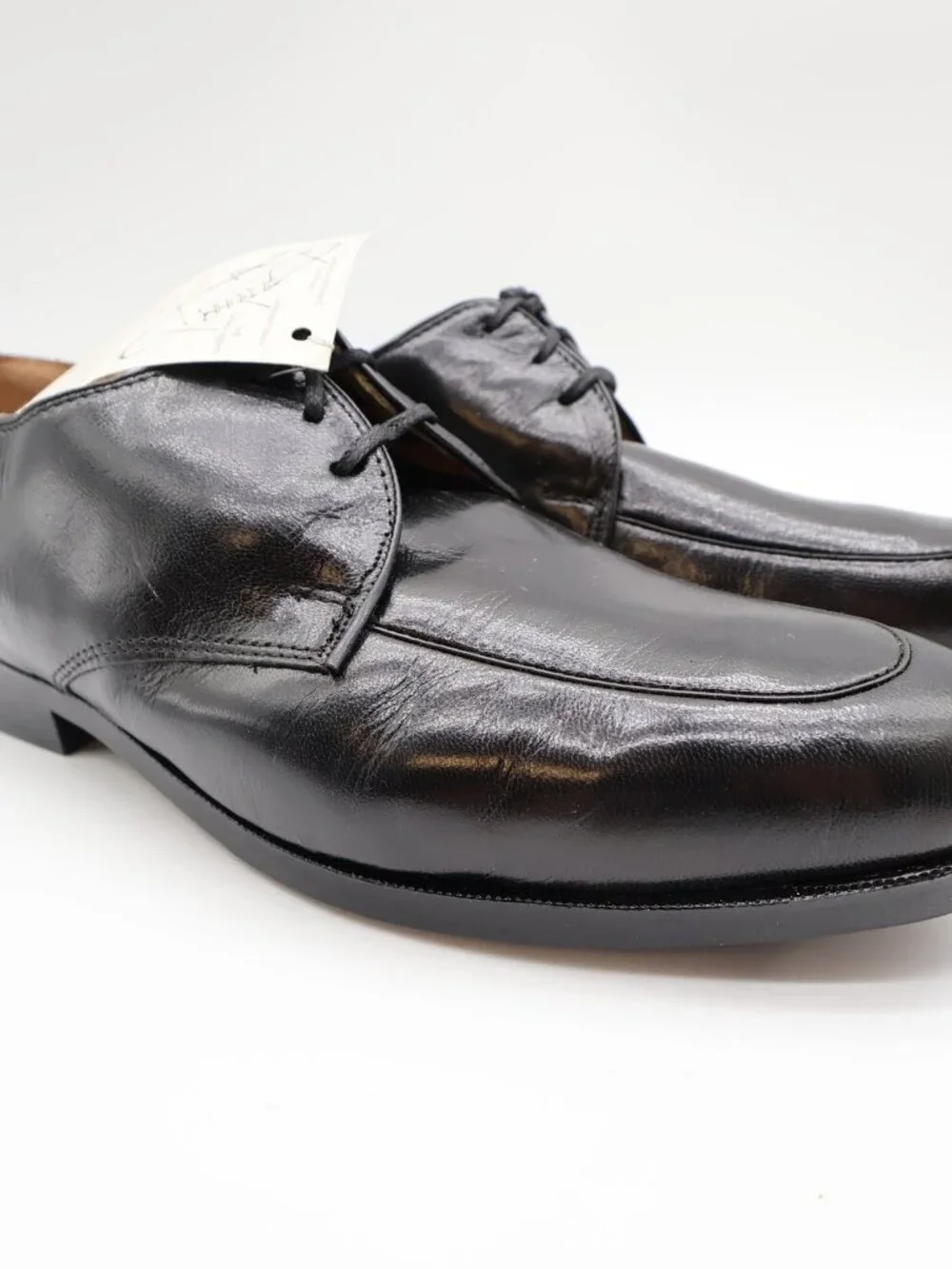 Nunn Bush Apron Toe Oxford Dress Shoes Mens 8 Black Leather Vintage NOS
